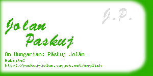jolan paskuj business card